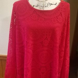 Red lace SZ 1X Blouse  from Catherine's